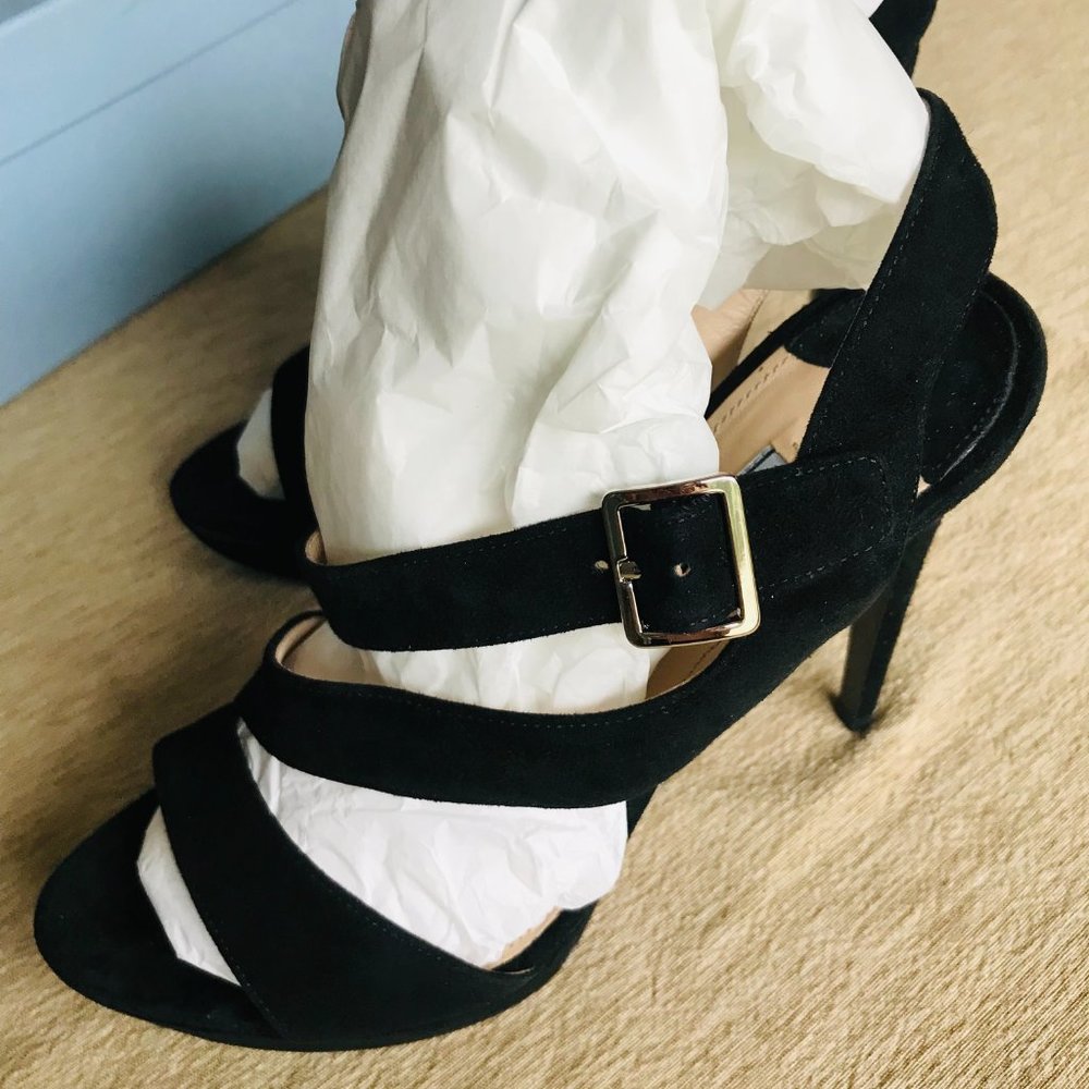 Authentic Prada Black Suede Strappy Platform Sand… - image 5